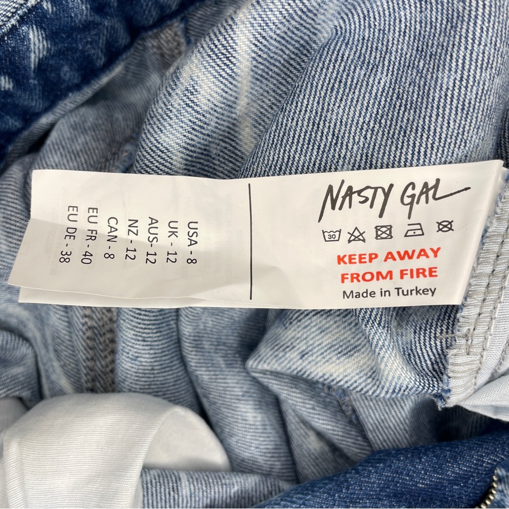 Nasty Gal Bleach Dyed Denim Boiler Suit - Blue - Picture 15 of 16